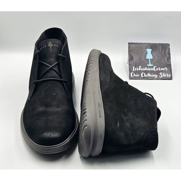 Cole Haan Men's Black Suede Lightweight Original Grand Chukka Boots Size 13 2955 - Picture 10 of 16